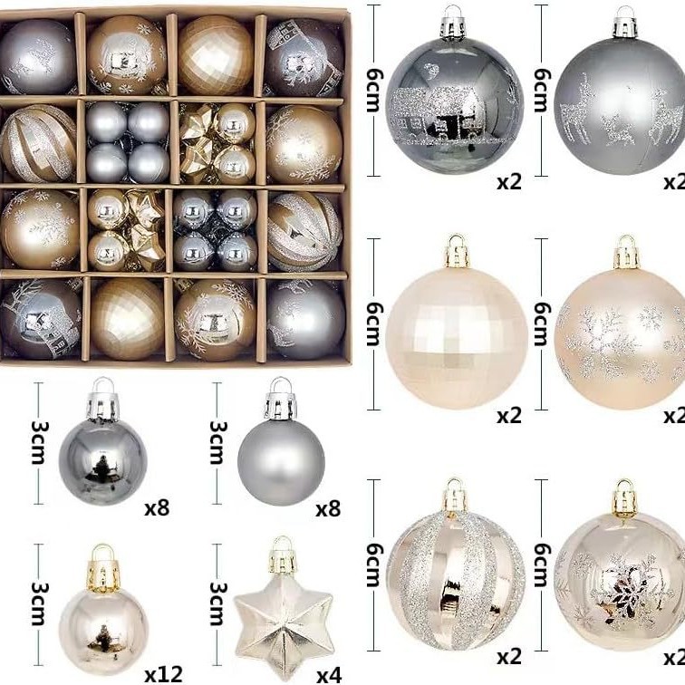 Bolas de Navidad 6CM44 combinación de caja de regalo de árbol de Navidad atmósfera del centro comercial colgante de Navidad