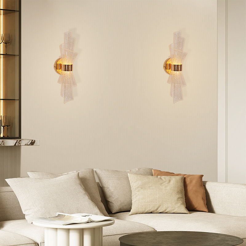 Luz de pared lujosa nórdica dormitorio acrílico sala de estar moderna simple escalera pasillo de fondo lámpara de pared