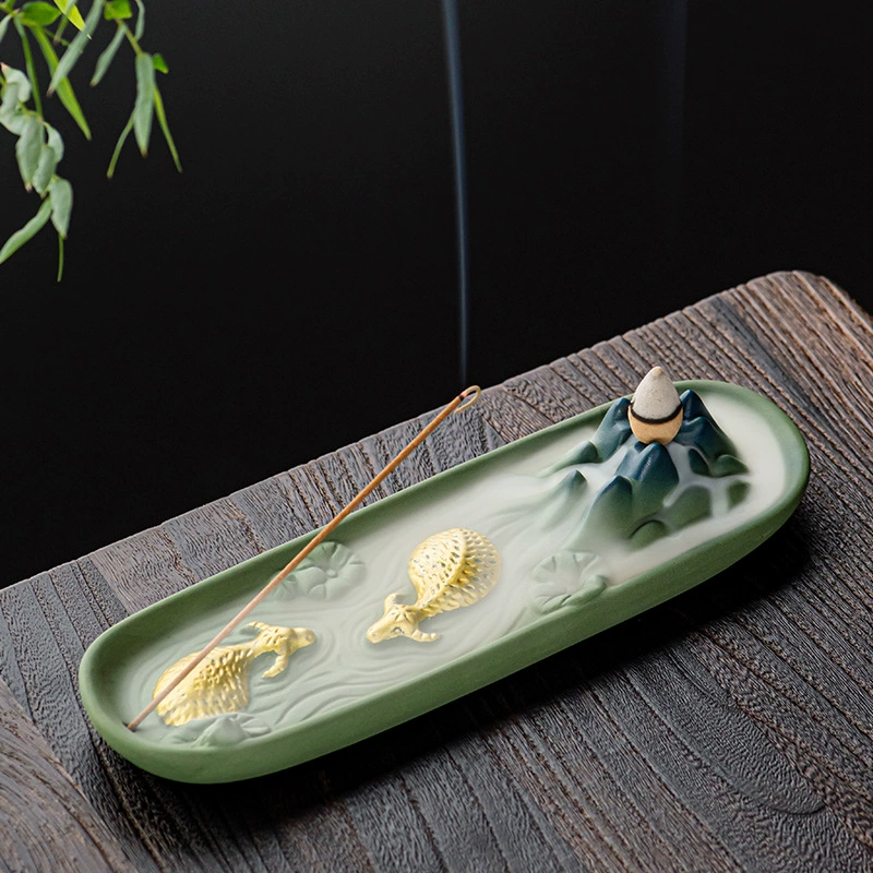 Креативные курильницы Qianli Jiangshan Line Курильницы с обратным потоком Курильницы для крупного рогатого скота Поворот Gankun Керамические Бытовые украшения для чайной церемонии Ароматерапия Прямая оптовая продажа