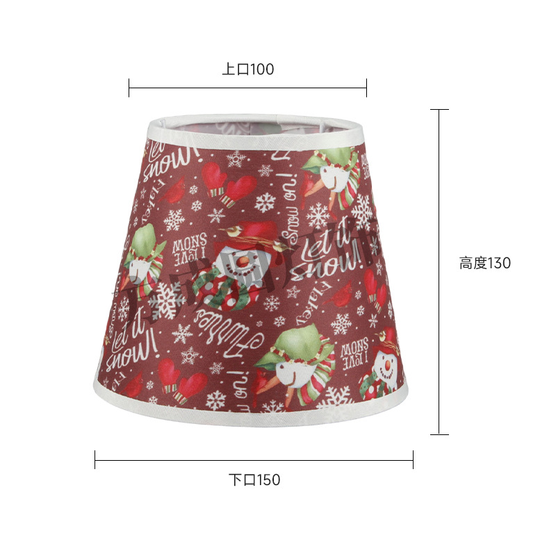 Pantalla de lámpara de mesa de tela creativa Santa Claus patrón de alce pantalla de lámpara de cabecera fábrica al por mayor pantalla de piso desmontable