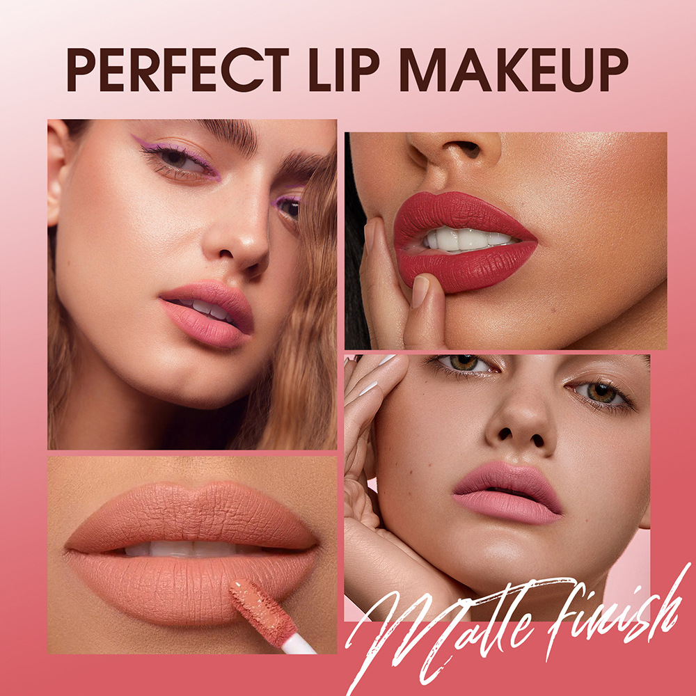 LANGMANNI matte lip gloss is not easy to stick to cups. 12 colors available for cross-border liquid lipstick undefined