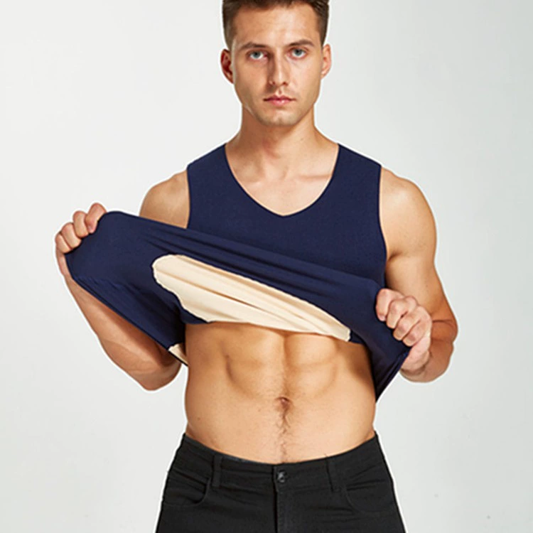 Мужской бесшовный тепловой жилет мужской двухсторонний патч с быстрым нагревом и плюшевым толстым и холодным жилетом