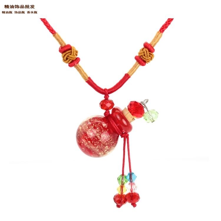 精油饰品网大红球形夜光金沙细双扣绳项链5.jpg