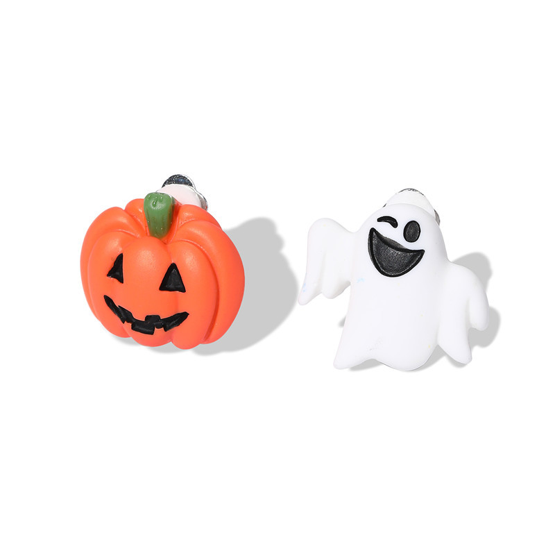 Funny Pumpkin Resin Kidu0027S Ear clips 1 Pair