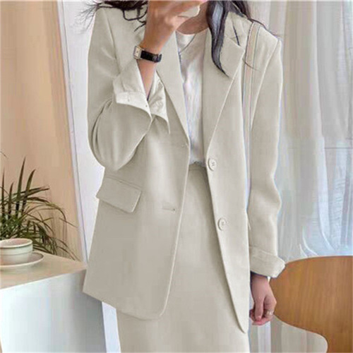 Han Fan chic suit coat for women 2026 spring and autumn new women's women's high-waist skirt professional commuting two-piece set