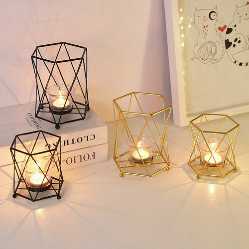 European-style candlesticks, retro candlelight dinner decorations, home living room light luxury decorations, ins style decorations, candle trays