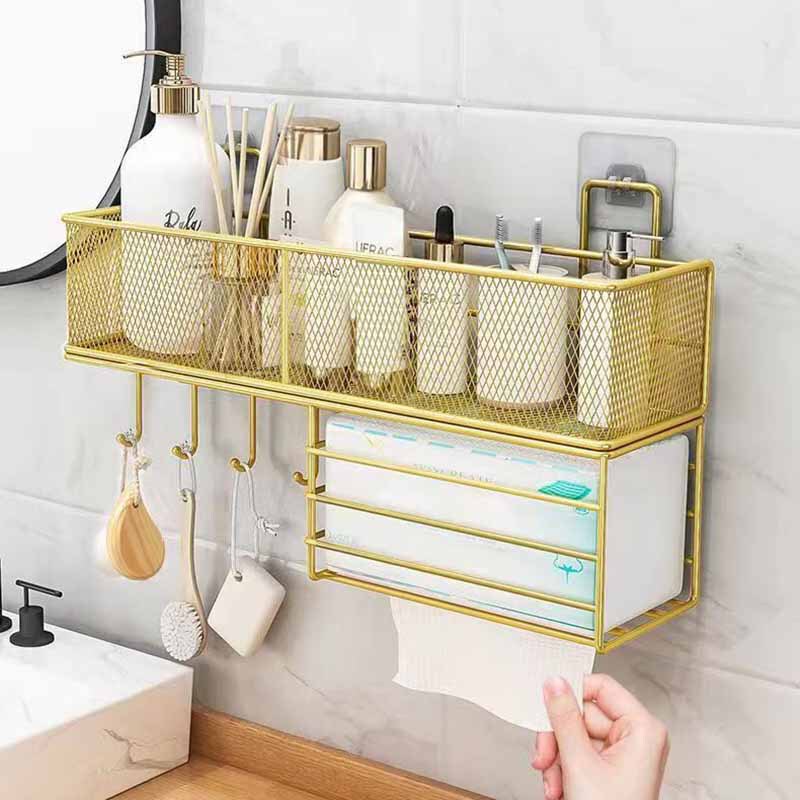 Simple hanging hanging basket bathroom storage rack wall-mounted multi-functional storage rack for daily necessities