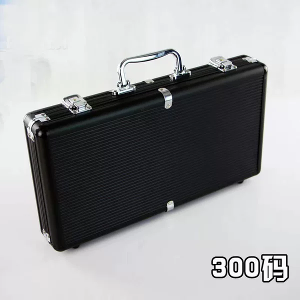 Aluminum Alloy 300 Type Black Rounded Corner Chip Box Entertainment Chip Packaging Box Convenient Suitcase Ready-Made