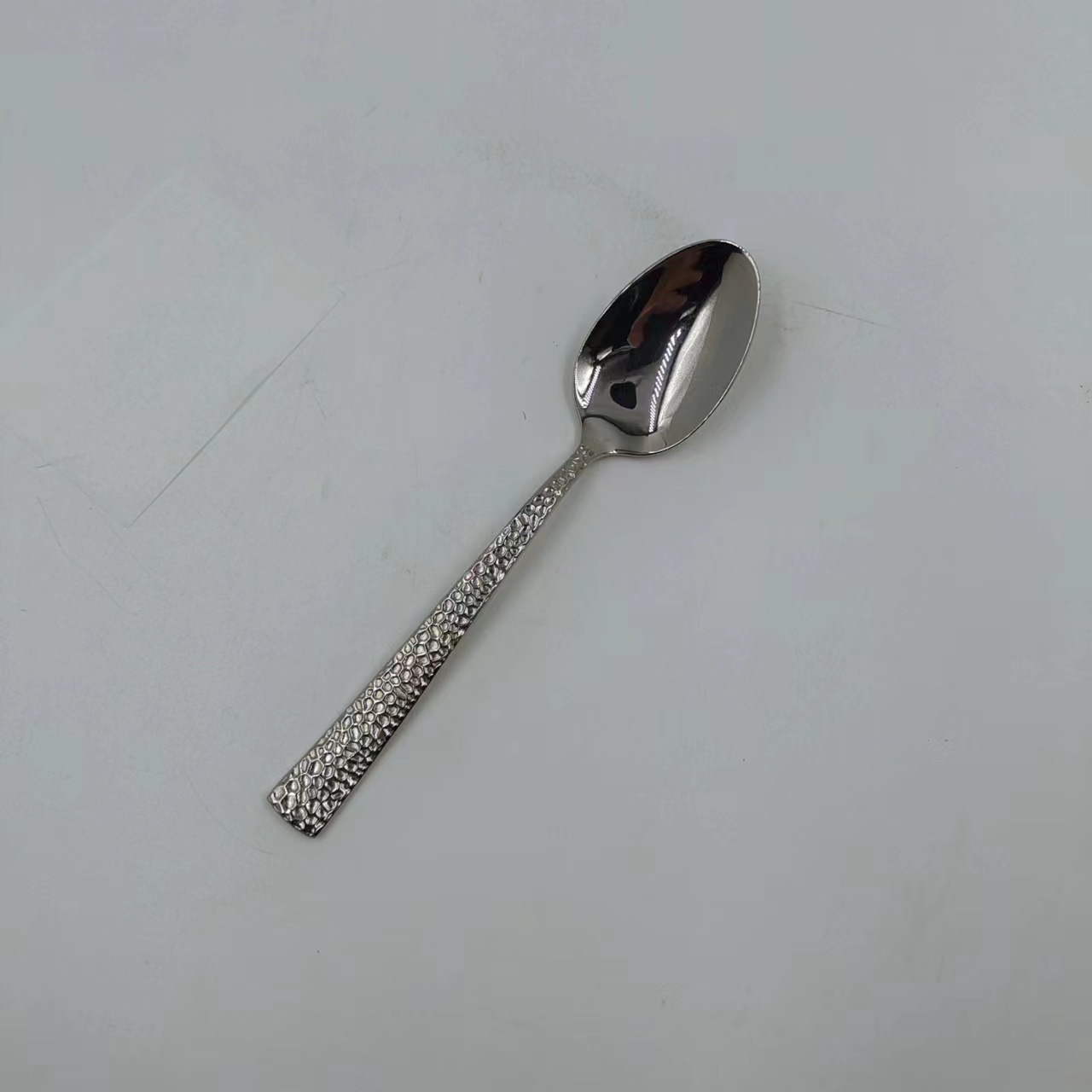 Mia cuchara de postre martillado/color natural 5 piezas a partir de cabello