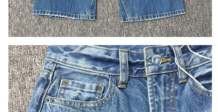 Högmidjade flare jeans för kvinnor blå med graffiti tryck_voghion.com