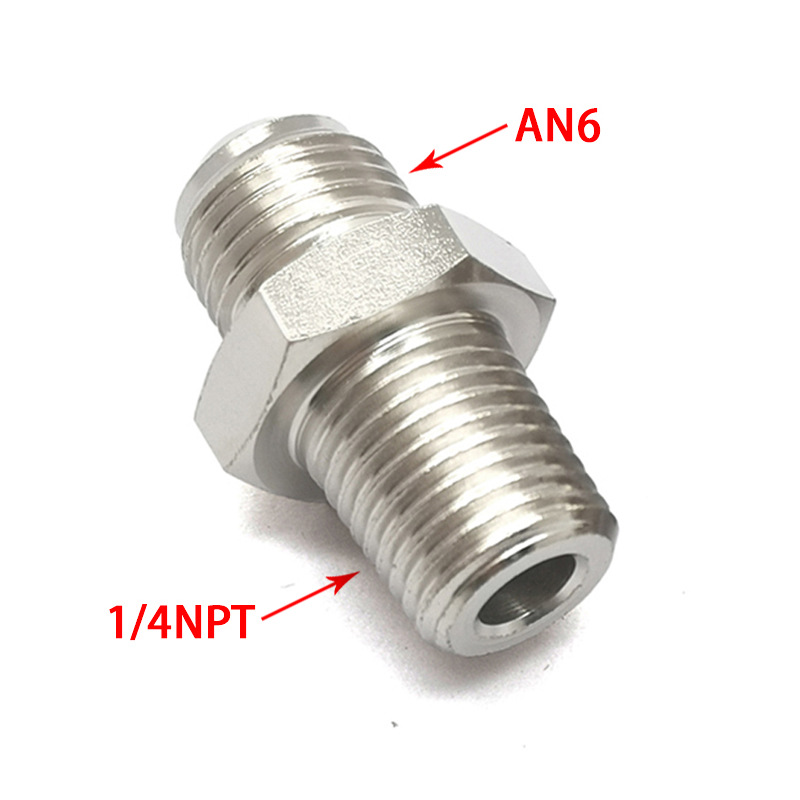 Adaptador Reductor de Enfriador de Aceite Modificado para Piezas de Automóvil, Hierro AN6-1/4NPT Roscado, Tornillo de Conversión de Bomba de Aceite para Tanque de Combustible