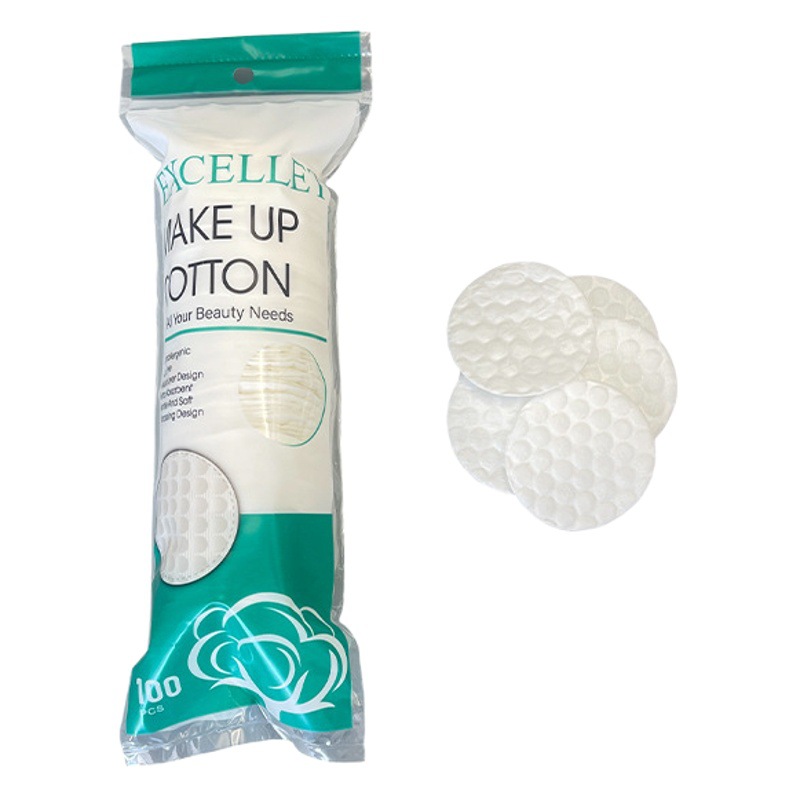 Removedor de maquillaje redondo algodón de tres capas engrosada desechable maquillaje pieza de algodón 100 piezas bolsa de maquillaje redondo punto de presión de algodón Cruz