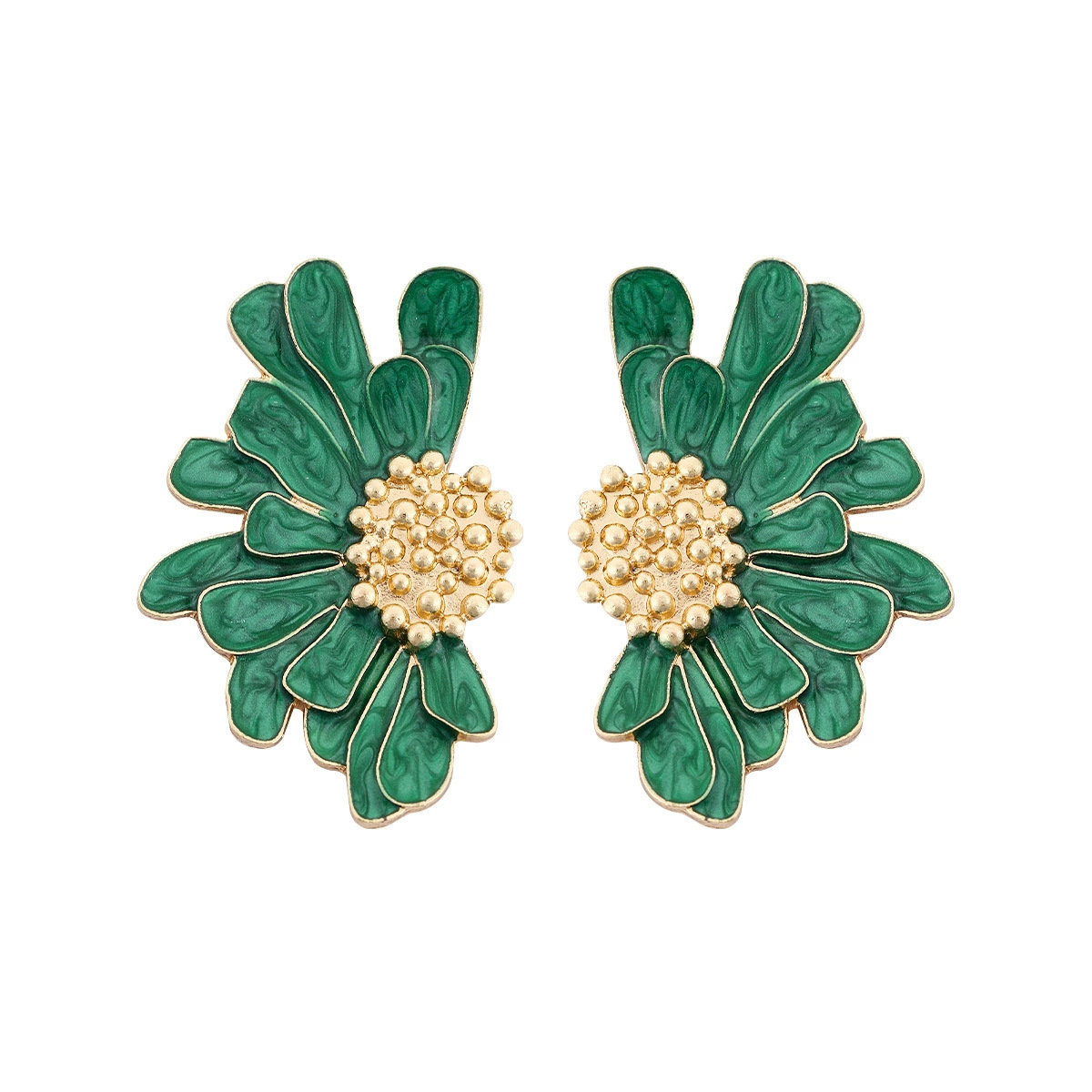 Cross-border foreign trade fashion oil drop flower earrings women's high-end sense temperament earrings Europe and the United States hot explosions flower earrings