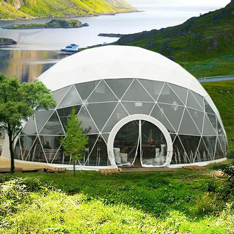 Tienda esférica personalizada de fábrica totalmente transparente cielo estrellado carpa estrella redonda tienda al aire libre Hotel B & B personalización