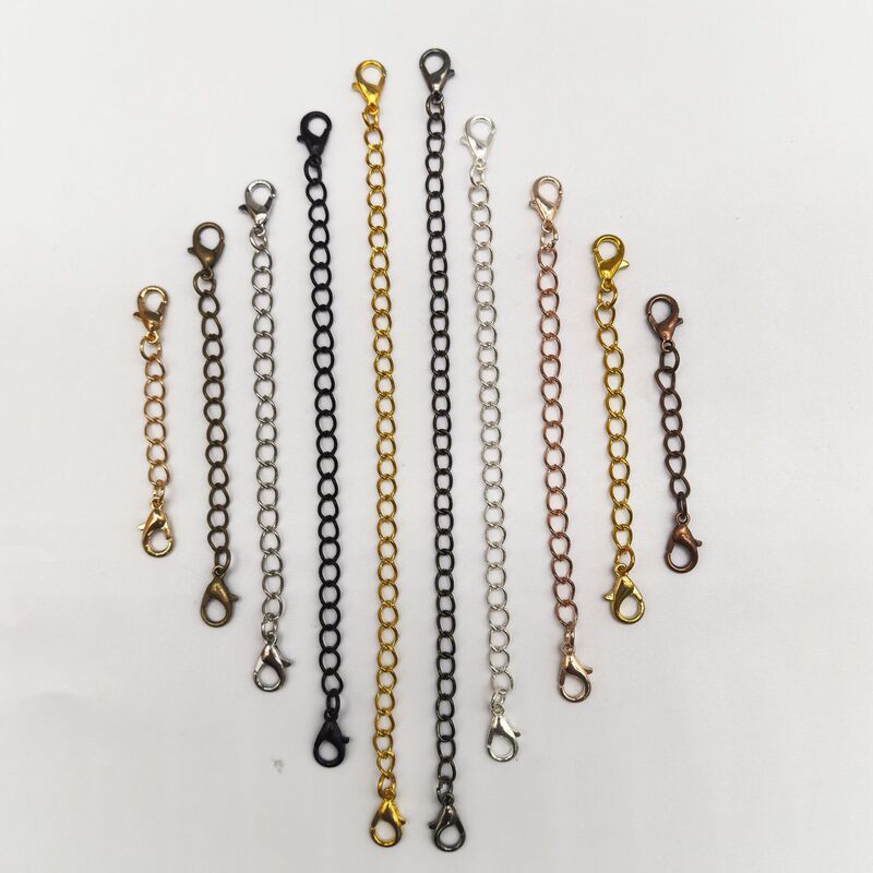 Factory Customized Double-Headed Lobster Clasp Plus Tail Chain Adjustment Chain Leather Rope Chain Extension Chain DIY Jewelry Chain Wholesale