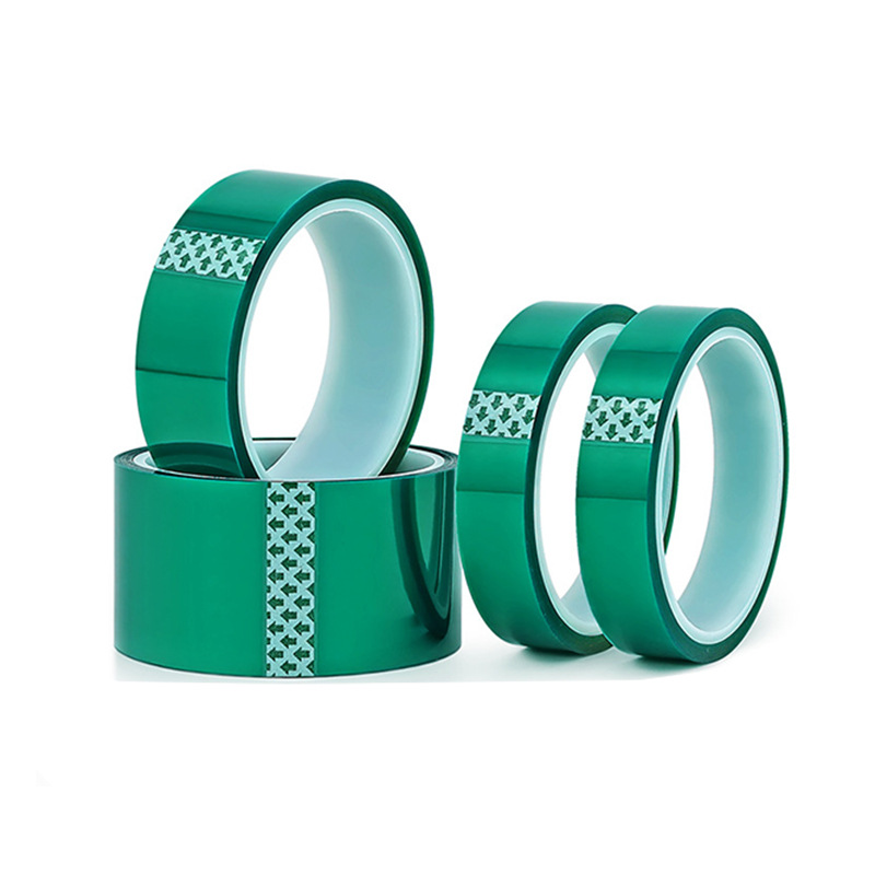 跨境PET绿色高温胶带不残胶喷烤漆保护膜高粘绝缘绿胶耐高温胶带