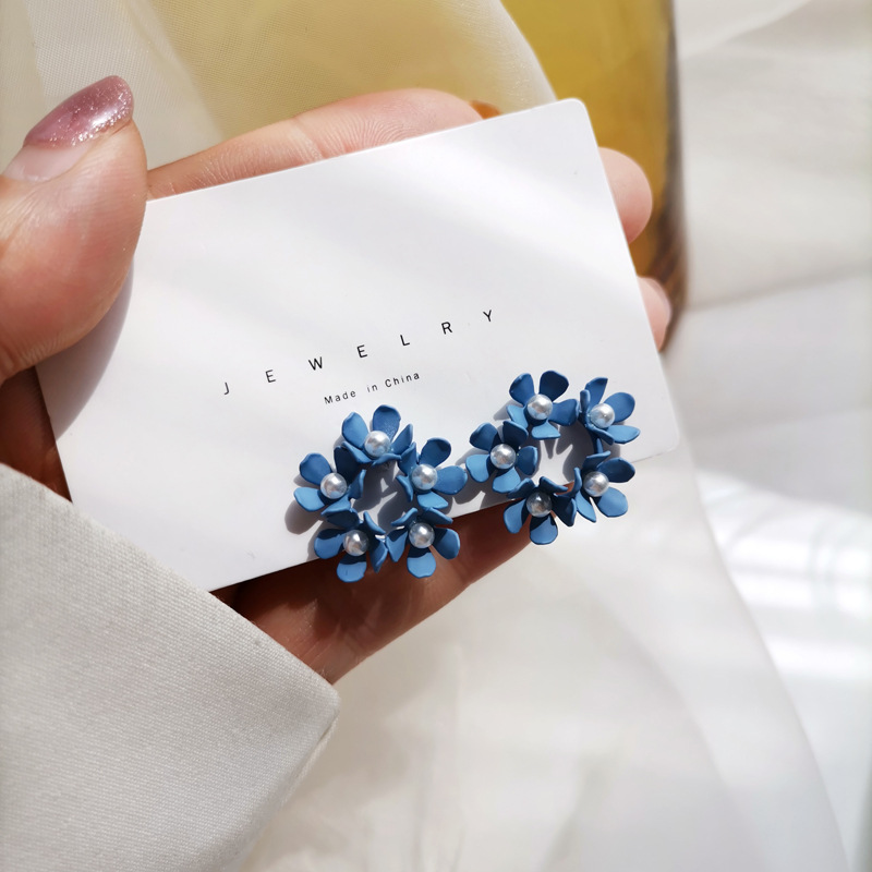 Blue earrings, silver 925 sample
