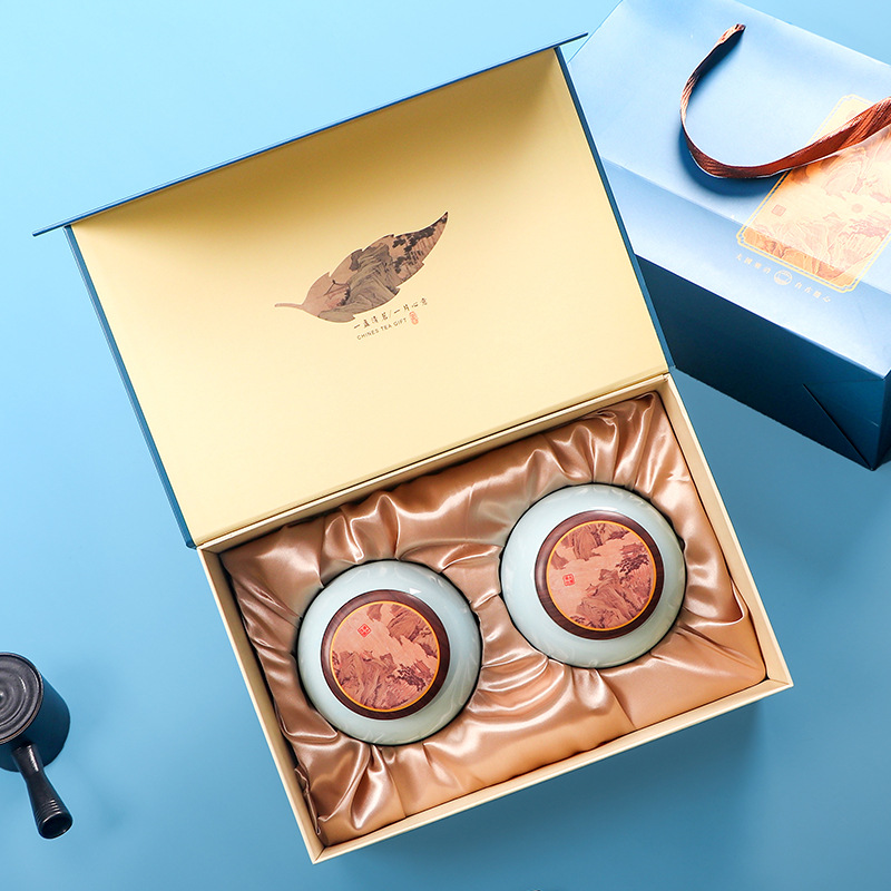 高档陶瓷罐茶叶盒半斤一斤装红茶大红袍龙井茶通用瓷罐包装盒空盒