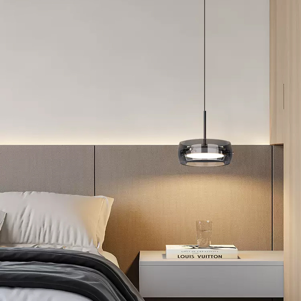 Lámpara de comedor simple lámpara de mesa de comedor moderna lámpara de cabecera de cama diseño creativo isla larga red lámpara de mesa de bar rojo