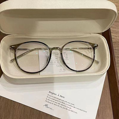 Xiaohongshu Style Ultra-Light Korean Minimalist Blue Light Blocking Optical Elliptical Eyeglass Frame for Women