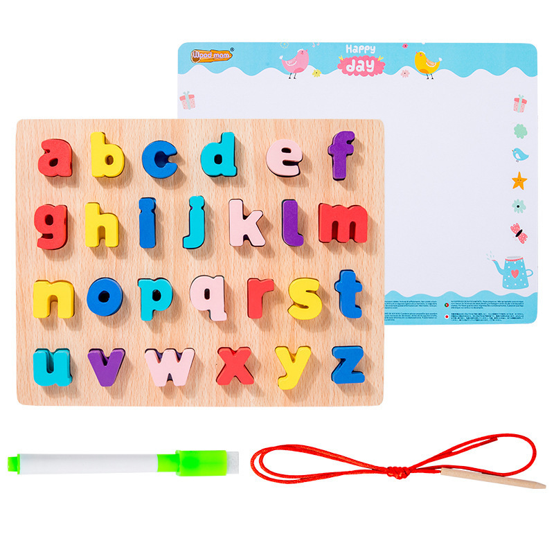 Weiweihu Entrenamiento de agarre para niños Coordinación mano-ojo Cognitivo Números y letras Coincidencia de cuentas Rompecabezas todo en uno