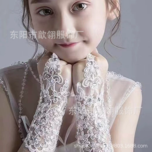 Трансграничные средние длинные свадебные свадебные перчатки белые свадебные кружевные цветочные перчатки фотостудия реквизит для украшения руки