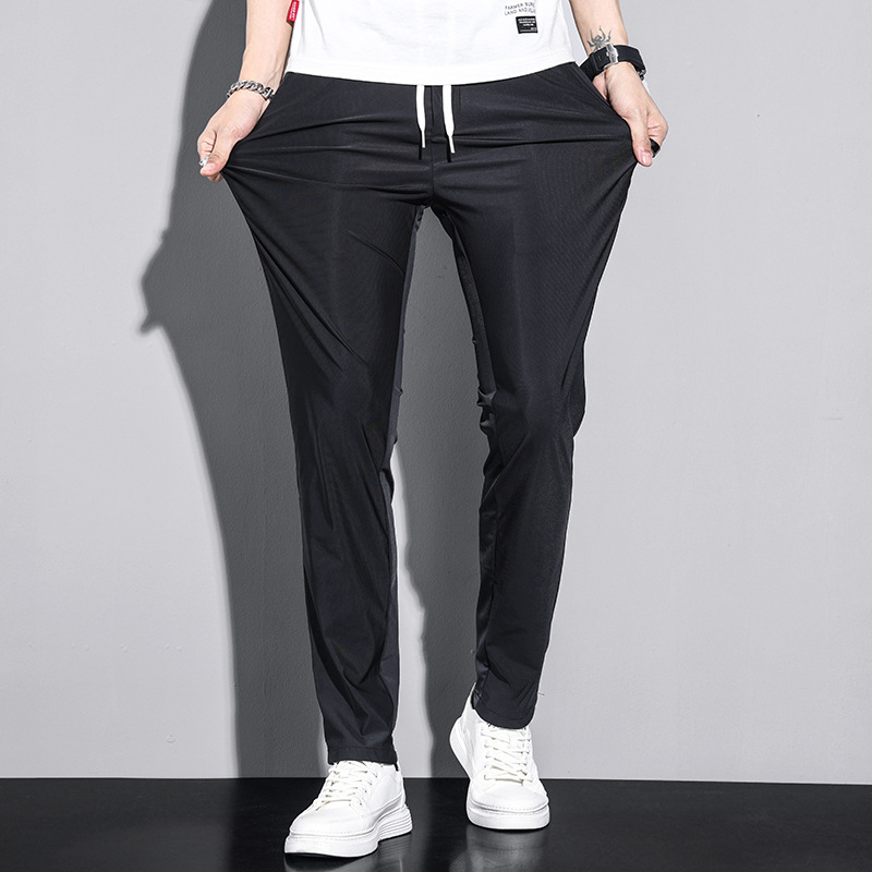 Herren Freizeithose Gerade Geschnitten Atmungsaktiv Aus Eisseide_voghion.com