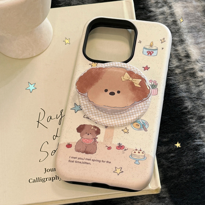 可爱萌小狗磁吸支架苹果17手机壳iPhone16适用13菲林15promax硬14|undefined