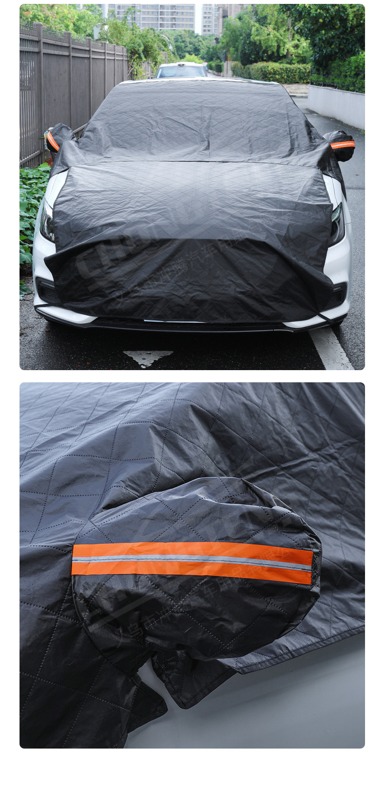 Car snow cover, extended hood aluminum film half-cover, car snow shield, winter front snow protection cover