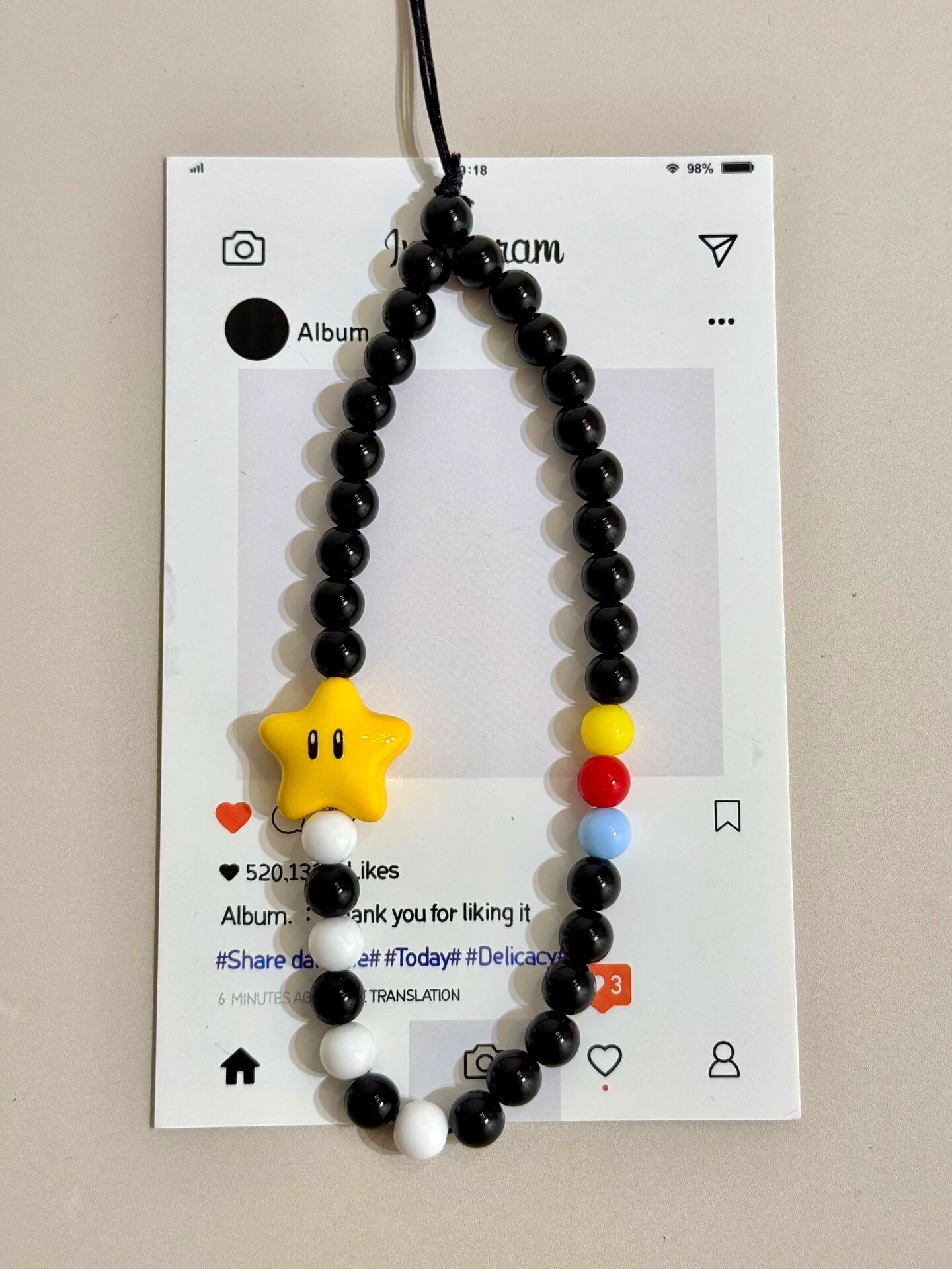 검은 별똥별 휴대폰 스트랩