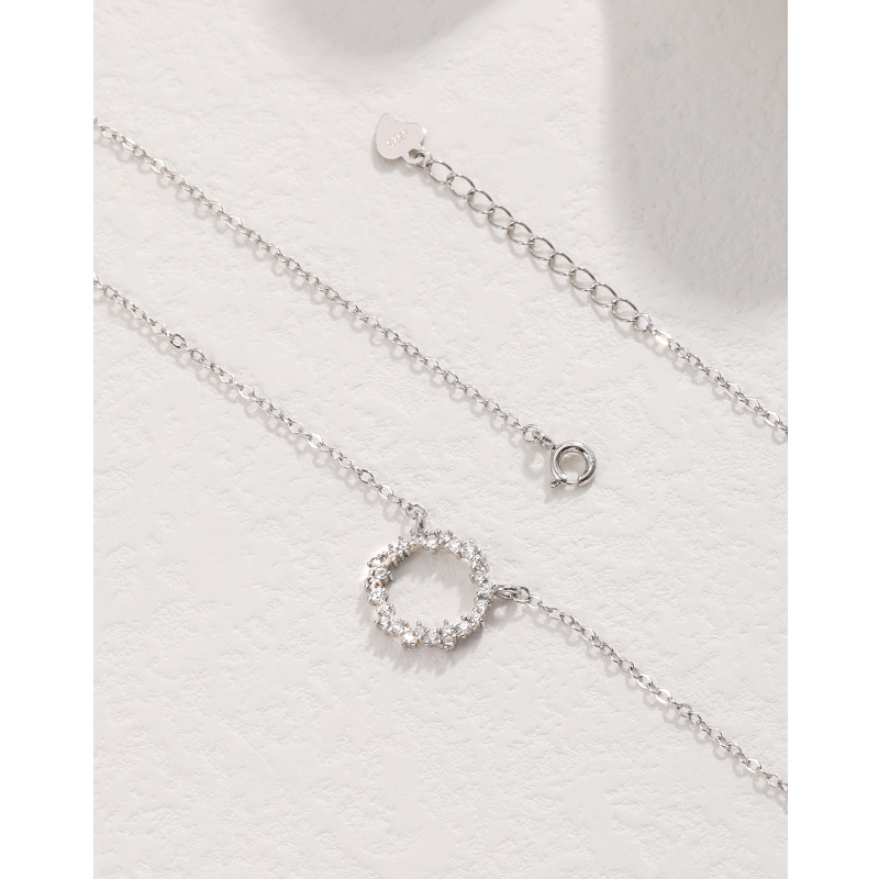 925 anillo de plata collar diamantes luz femenina lujo nicho diseño avanzado sentido cadena clavícula 520 Día San Valentín para novia