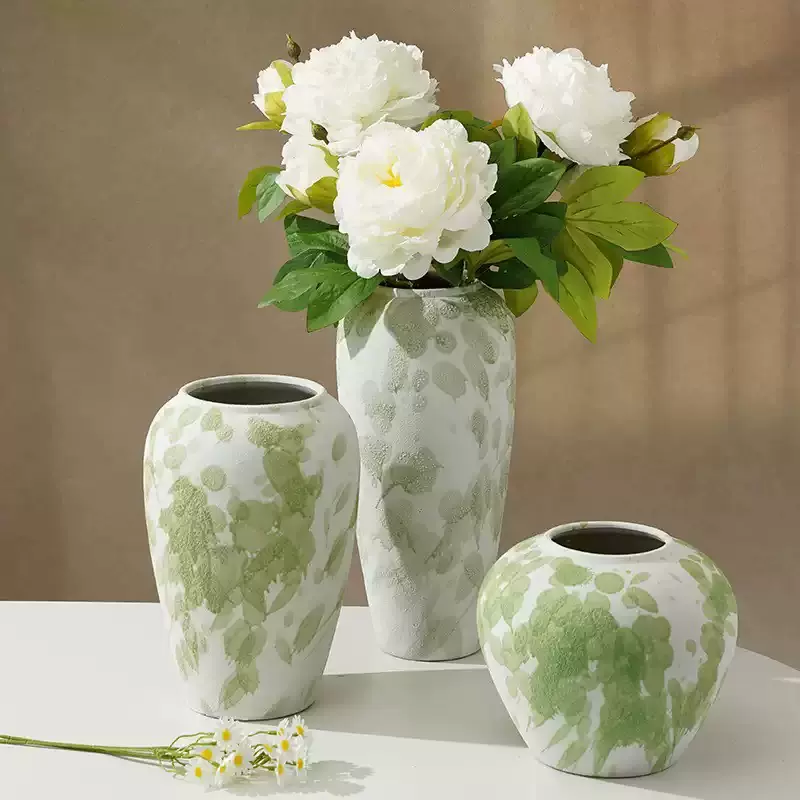 清新复古陶瓷花瓶摆件客厅玄关角落花瓶高颜值插花水养装饰品陶罐