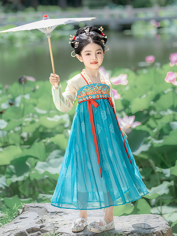汉服女童秋款儿童古风超仙襦裙中国风2025新款春秋女款古装连衣裙|undefined