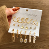 Earrings, retro set from pearl, European style, suitable for import, simple and elegant design, wholesale