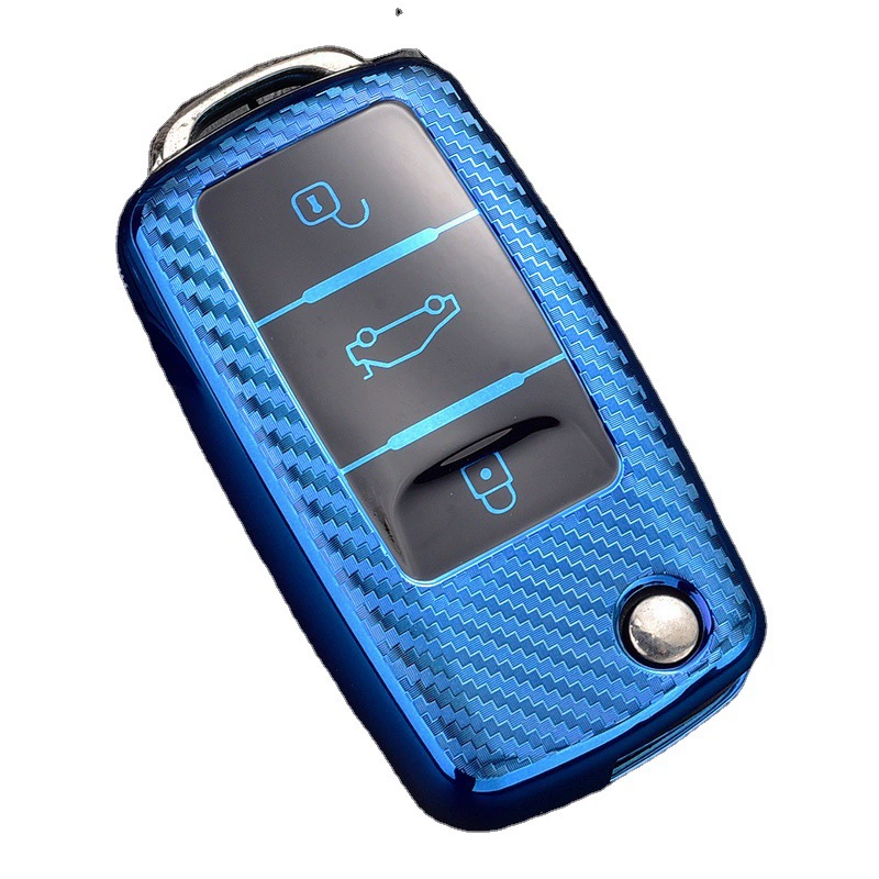 Подходит для Volkswagen Key Pack Carbon Fiber Patterns TPU Key Case Speed Tenglangyou Tu Guanbao