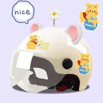 Helmet for electric scooters, summer: Motosiklet kaskı (dəbilqə) - win-transparent-little-flowers-bear-ear-white