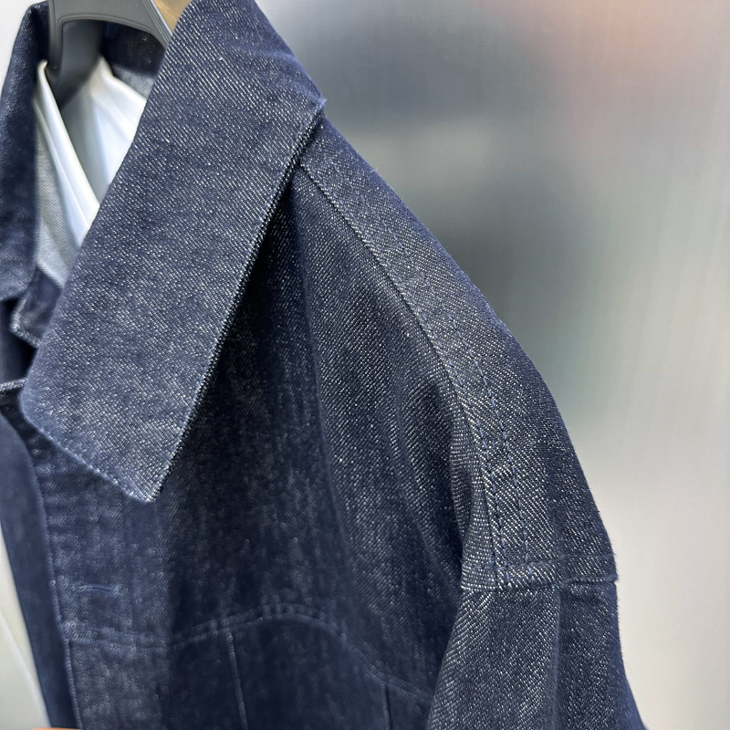 Men's Clothing Autumn new trend brand embroidered denim jacket fashionable men's loose jacket lapel coat tide B1BJE3224_voghion.com