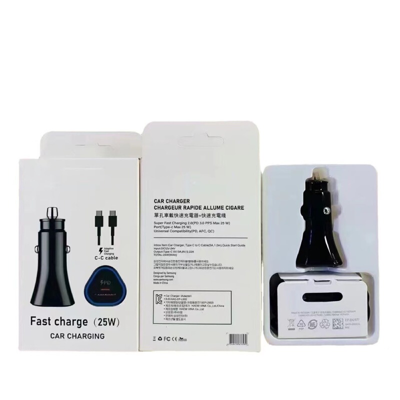 Suitable for Samsung 25W high power LED light car charger wholesale super fast charging car PD car charger