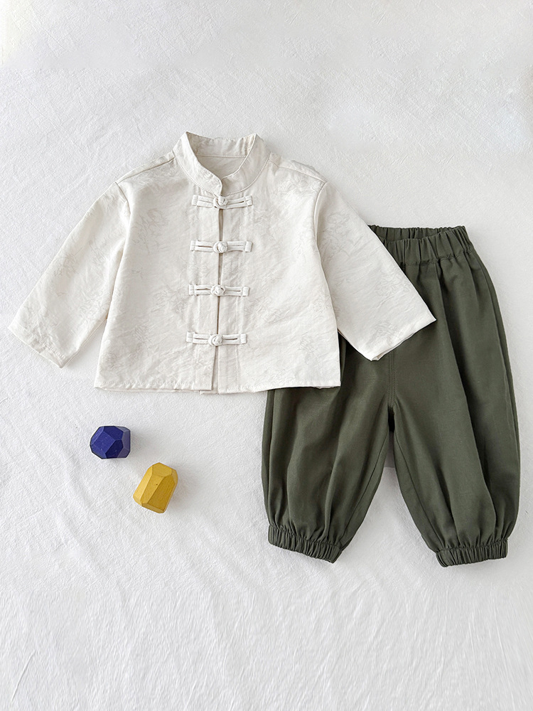 Trajes de niños Tang primavera y otoño manga larga bebé camisa china para niños chinos ropa de abrazadera para niños