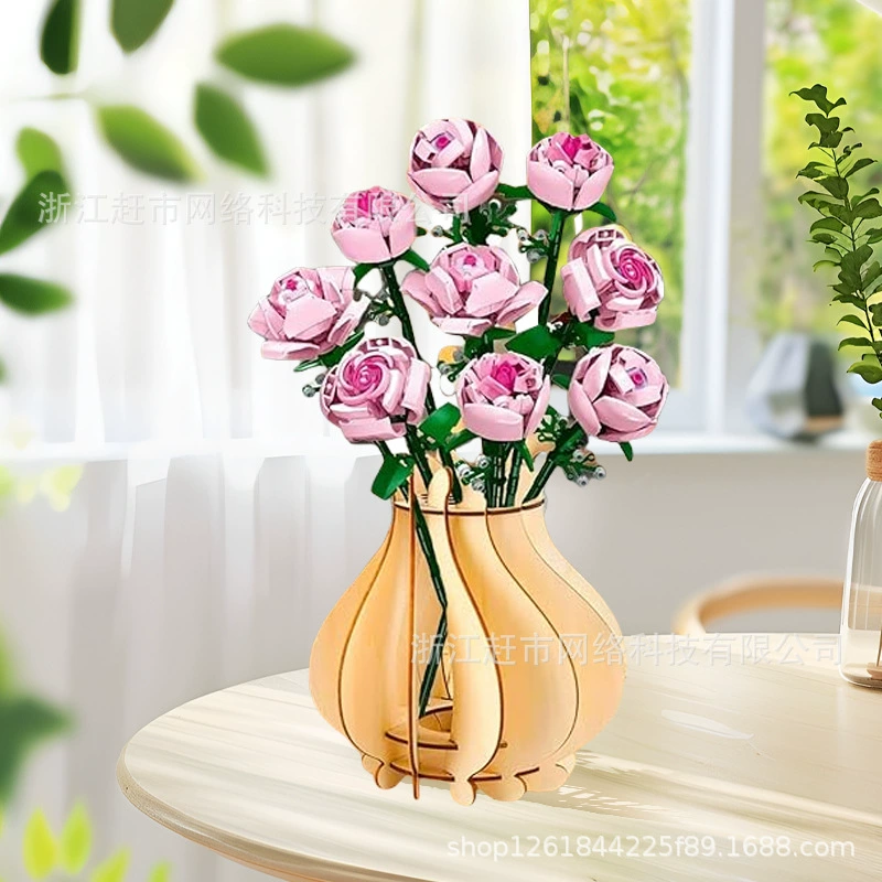 Много пятно новый WoodenPuzzleFlowerVase для украшения дома деревянная сшитая ваза