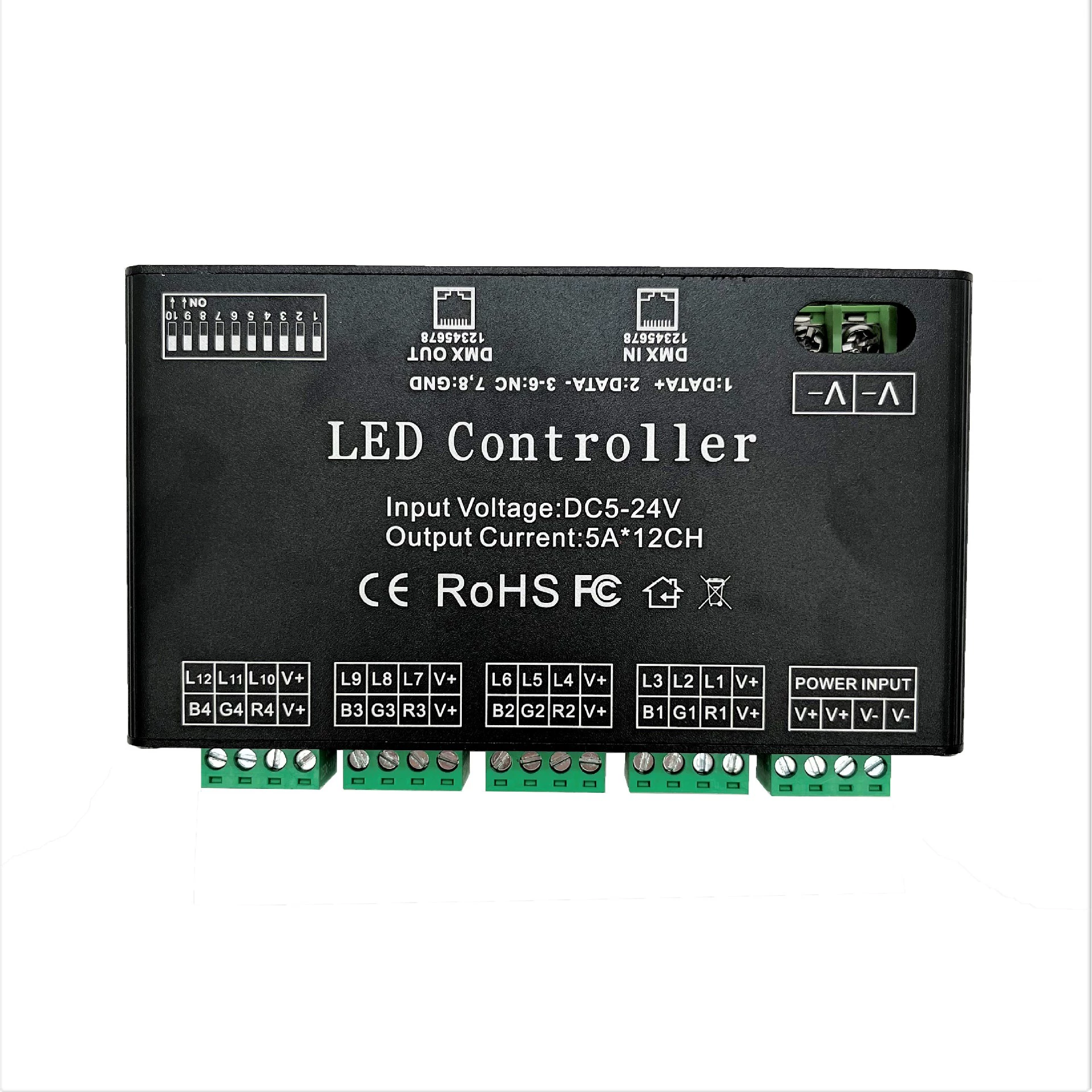 12-канальный декодер DMX512 RGB постоянного напряжения DMX512 контроллер сценического света цветной DMX512 разделение управления