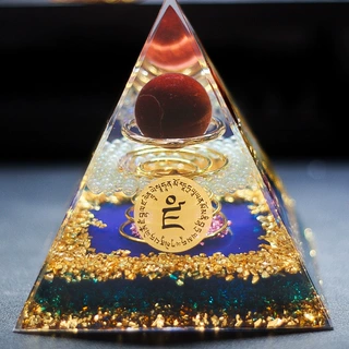 创意新品水晶球水晶碎石金字塔摆件家居玄关柜树脂滴胶手工装饰