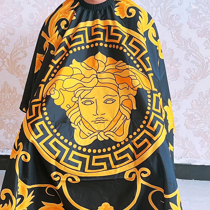 Fábrica de oro negro cabeza corte de pelo de tela grande salón de peluquería impresión cortes de pelo chal teñido de permeación especial