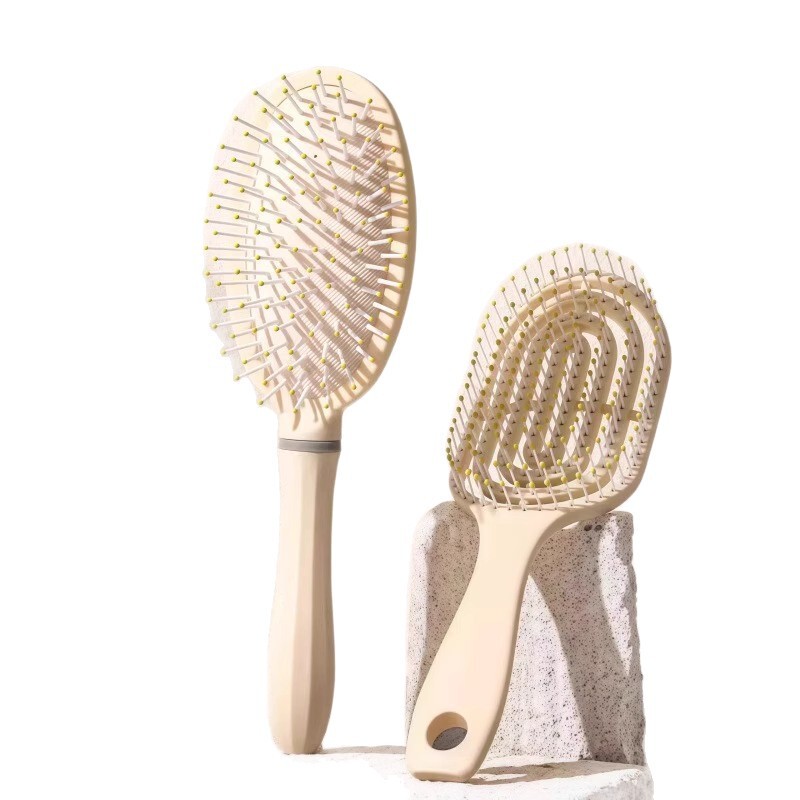 滑らかでふわふわのコーム、ヘアスタイリング用の女性用リブコーム、ウェット＆ドライ両用、大きなカーブマッサージコーム、エアバッグエアクッションコーム|undefined