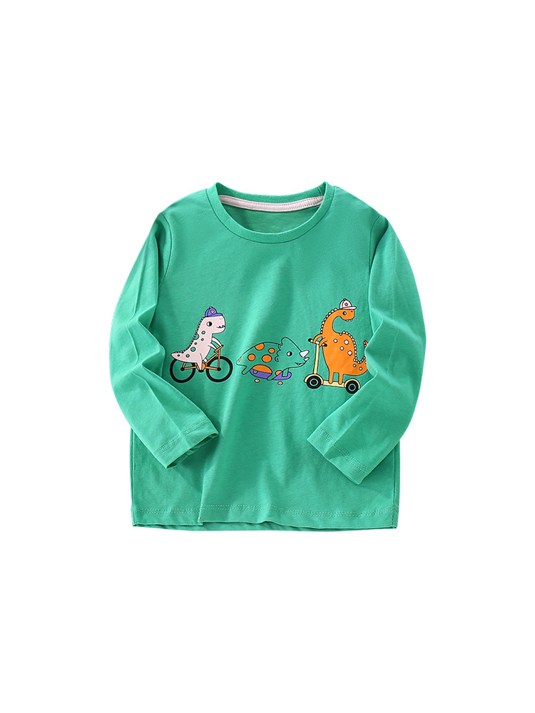 Malwee camiseta de base para niños otoño nuevo estilo europeo y americano camiseta casual para niños de cuello redondo impresión de aire superior