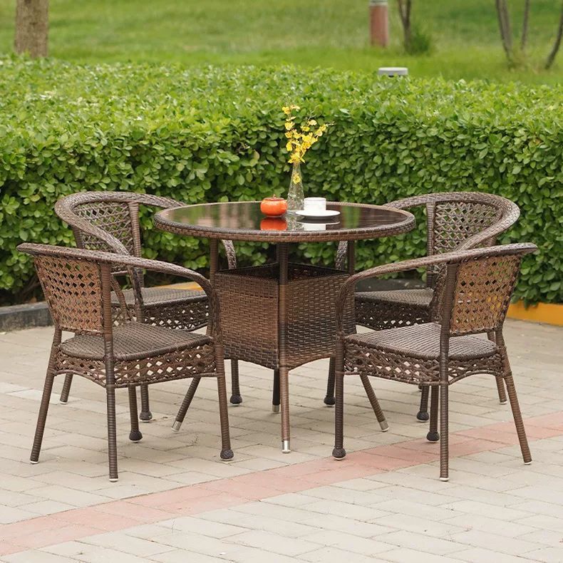 의자 4개 + 원형 테이블 90개 [무료 쿠션]