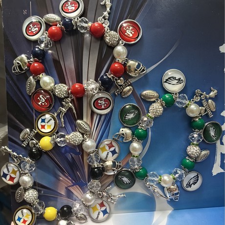 Amazon New Hot NFL 32 Football Teams Elastic Beaded Bracelet Unisex Steelers Bil