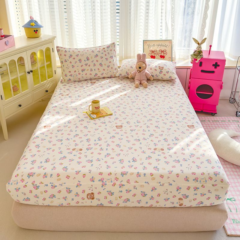 Bedhat Single-piece Bedspread 2024 Bed Sheet Simmons Mattress Cover Skin-friendly Washable Cotton Dust-proof Protective Cover Winter Non-slip