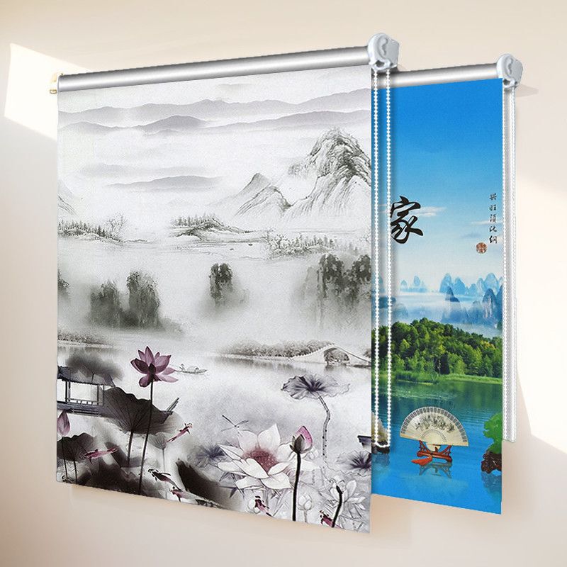 Thickened Semi-Blackout Curtains, Roll-Pull, Opaque, Adjustable Curtains, Blackout, Heat Insulation, Sun Protection, Sunshade, No Punching, Waterproof Thickened Semi-Blackout Curtains, Roll-Pull, Opaque, Adjustable Curtains, Blackout, Heat Insulation, Sun Protection, Sunshade, No Punching, Waterproof
