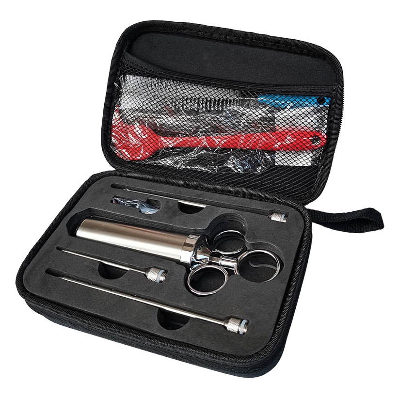 New 304 stainless steel seasoning syringe turkey needle BBQ barbecue tools suit luggage packaging 450g